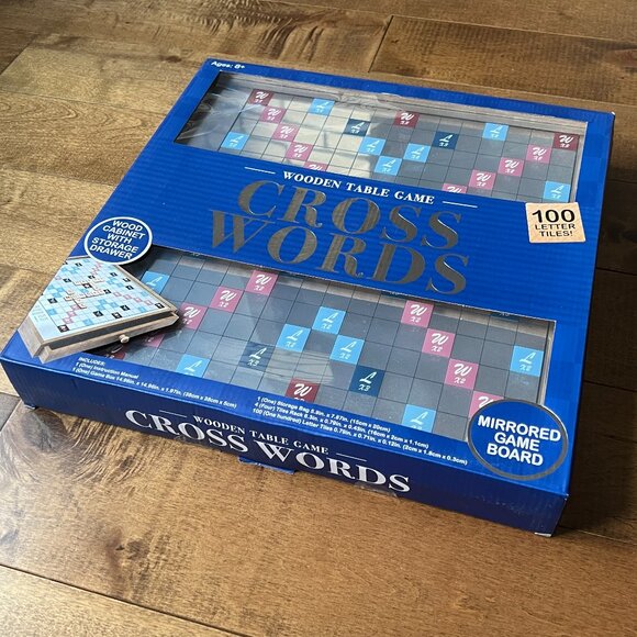 Mirrored Cross Words Wooden Table Board Game - NEW - Picture 2 of 3